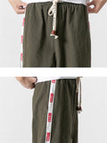 Retro Drawstring Solid Color Pants