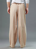 Men's Solid Color Wide Leg Pants With Pockets