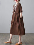 Ladies Large Size Cotton Linen Dresses