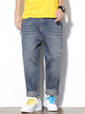 Autumn New Japanese Style Blue Straight Leg Men's Jeans