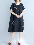 Slim Simple Cotton Linen Lady Dresses