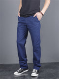 Male Spring Autumn Casual Large Size Straight Leg Pants