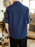 Long Sleeve Relaxed Linen Men's Jackets