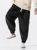 Drawstring Thick Solid Color Ankle-Banded Pants