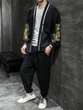 Chinese Style Casual Dragon Printed Outfits For Men