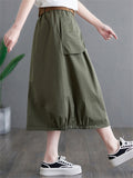 Summer Solid Color Cargo Skirts For Women