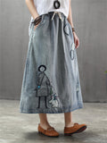 Vintage Rabbit Printed Women's Skirt