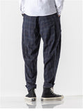 Casual Plaid Thick Harem Pants With Belt