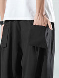 Casual Comfy Solid Color Wide Leg Pants For Men