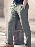 Casual Solid Color Drawstring Beach Pants