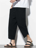 Casual Relaxed Nice Wide Leg Cropped Harem Pants For Men