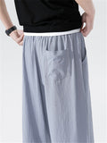 Loose Drawstring Solid Color Cropped Pants