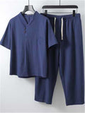 Comfy Loose Cotton Linen  Short Sets