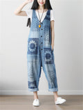 Cute Sleeveless Blue Denim Jumpsuit