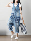 Cute Sleeveless Blue Denim Jumpsuit