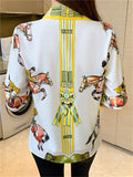 Women's Beautiful Printed Button Up Blouse