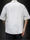 Men's Daily Wear Stylish Simple Short Sleeve Linen Shirts