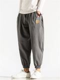 Male Linen Thin Sports Ankle-tied Pants