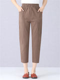 Trendy Elastic Waist Pants With Pockets