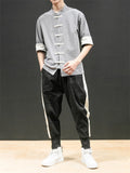 Men's Fashion Streetwear Summer Linen Sets