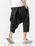 Solid Color Stylish Irregular Cropped Pants