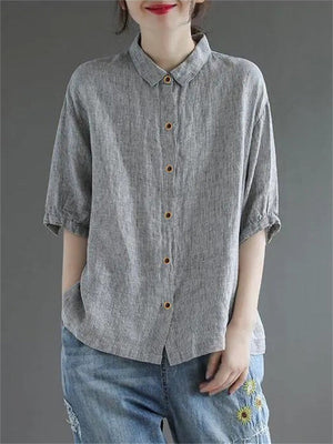 Ladies Summer Simple Grey Color Shirts