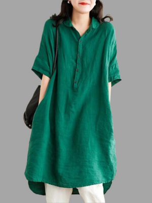 Casual Cotton Linen Medium Style Dresses