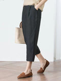 Linen Thin Loose Cropped Pants