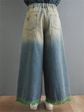 Vintage Ripped Wide-leg Jeans