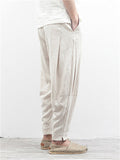 Solid Color Cotton Linen Harem Pants