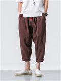 Men's Loose Comfort Linen Cropped Pants