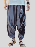 Chinese Style Printed Loose Long Pants For Men