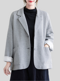 Female Classy Single Breasted Notched Collar Long Sleeve Jackets