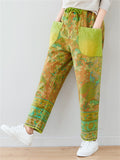 Women's Ethnic Floral Antique Finish Jeans