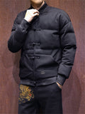 Men's Solid Black Winter Coat