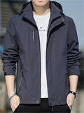 Leisure Windproof Men's Zipper Hooded Jackets