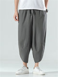 Casual Comfy Solid Color Wide Leg Pants For Men