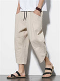 Casual Relaxed Nice Wide Leg Cropped Harem Pants For Men