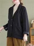 Female Classy Single Breasted Notched Collar Long Sleeve Jackets