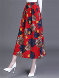 Cotton Linen High Waist Flower Bud Skirt