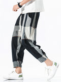 Casual Loose Plaid Straight Leg Pants