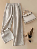 Fashion Solid Color High Waist Wide Leg Pants