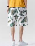 Summer Leaf Printed Seaside Holiday Shorts Pants For Men