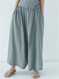 Casual Solid Color Wide Leg Pants