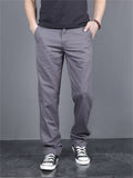 Male Spring Autumn Casual Large Size Straight Leg Pants