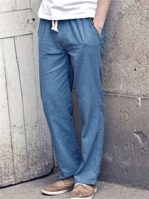 Casual Solid Color Drawstring Beach Pants