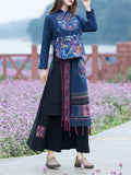 Women's Jacquard Applique Elasticated Waist Embroidered Ethnic Skirt