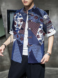 Fashion Chinese Printed Short Sleeve Men's Shirts