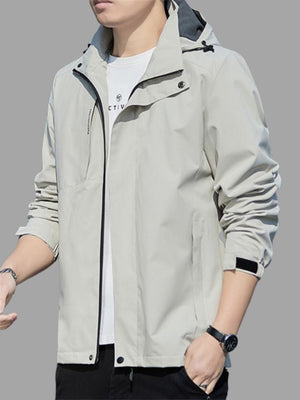 Leisure Windproof Men's Zipper Hooded Jackets