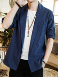 Long Sleeve Relaxed Linen Men's Jackets